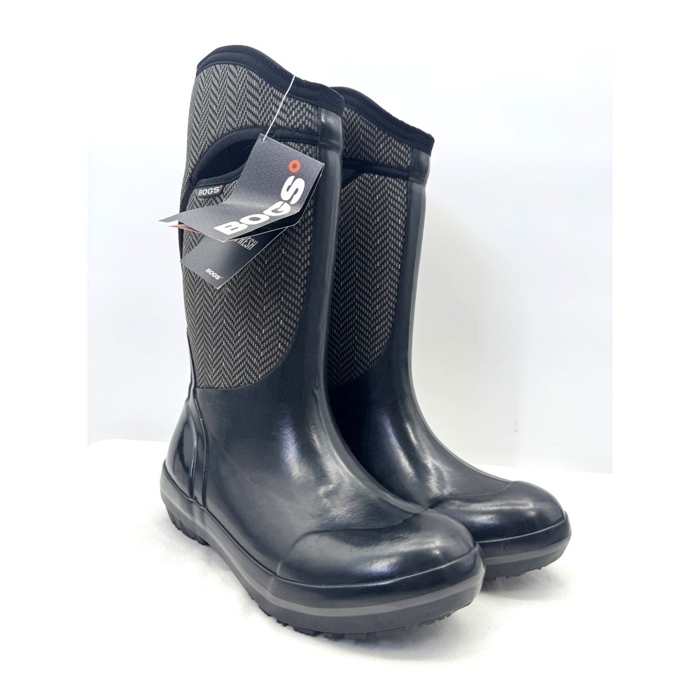 Bogs Waterproof NeoTech Insulated Herringbone Tall Black Pull On Boot 9 Mud Snow